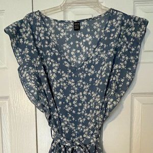 Blue flower shein dress